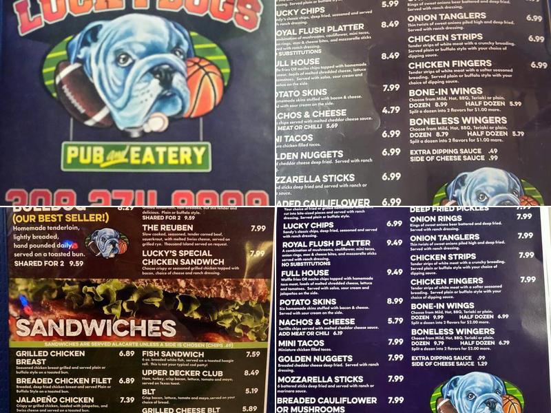 Lucky Dog's Pub & Eatery Menu