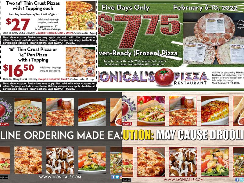Monical's Pizza Menu