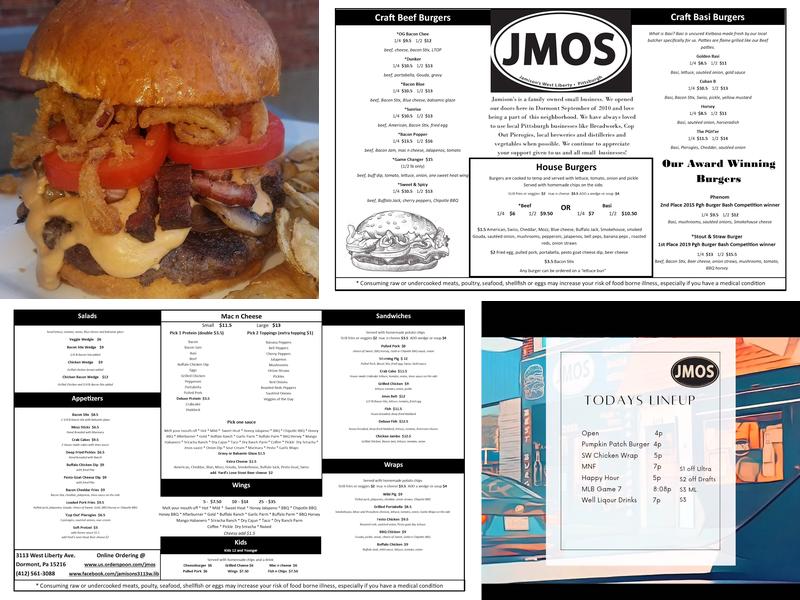 Jamison's Menu