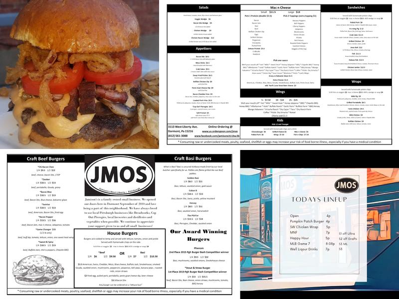 Jamison's Menu
