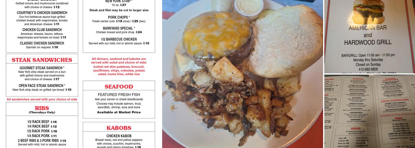 Tessaro's American Bar & Hardwood Grill Menu