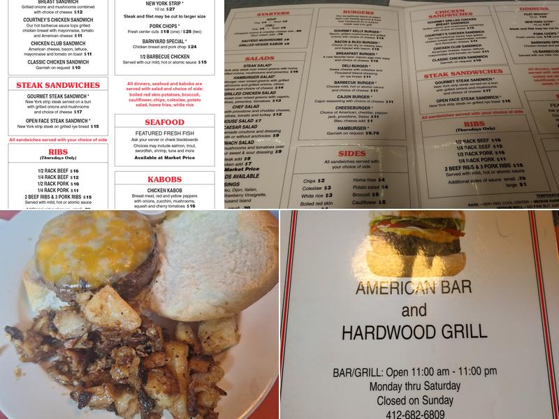 Tessaro's American Bar & Hardwood Grill Menu