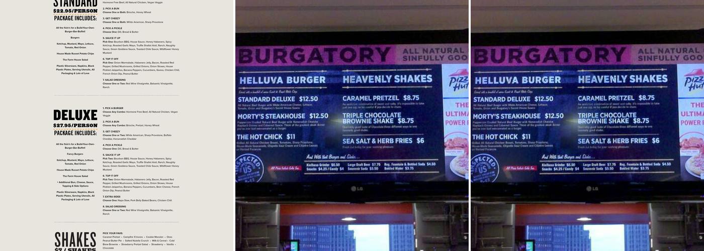 Burgatory Menu