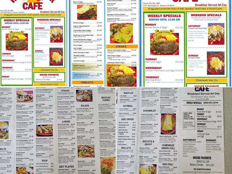 Red Rooster Cafe Menu