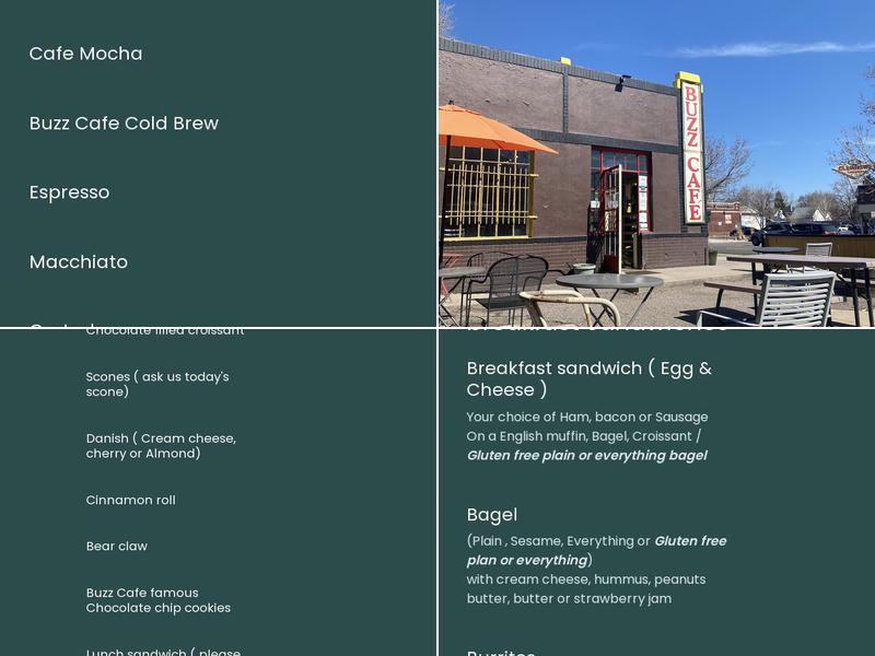Buzz Cafe Menu
