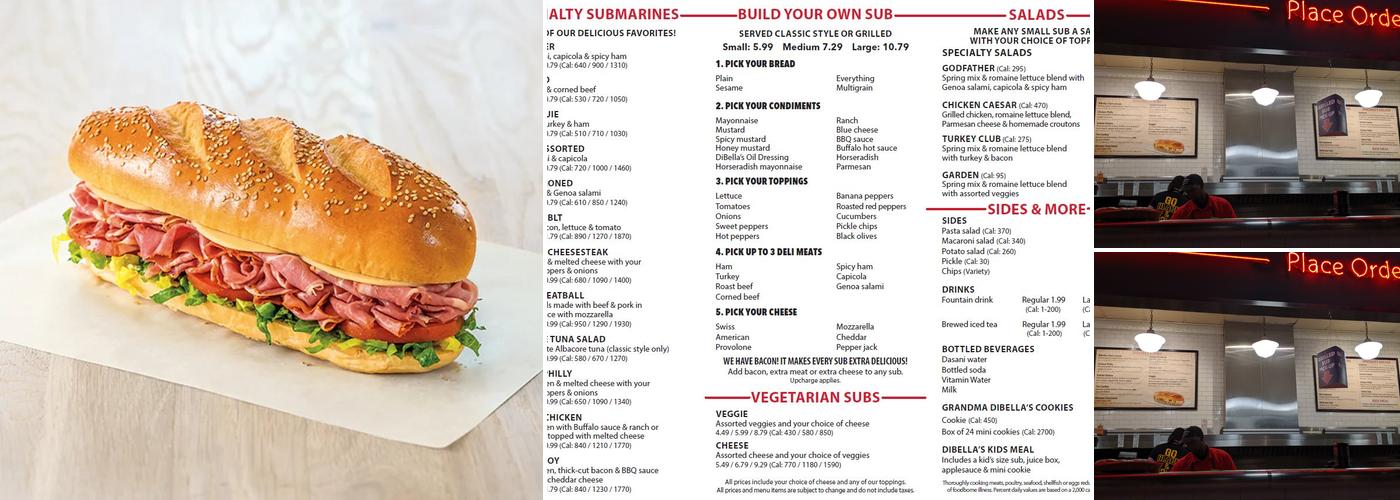 DiBella's Subs Menu