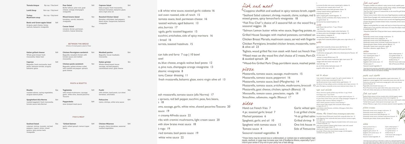 Café Mercato Menu