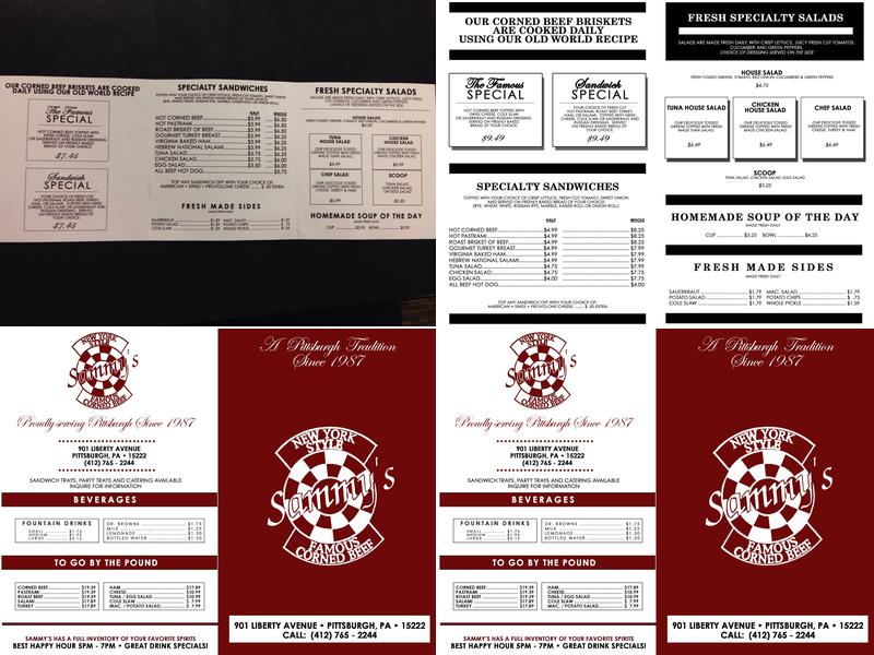 Sammy's Famous Corned Beef Menu