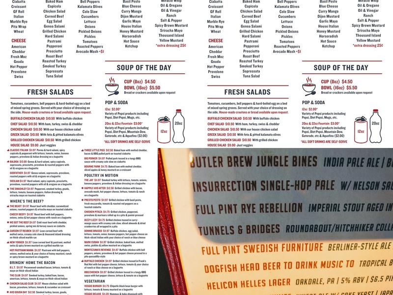 Carson Street Deli & Craft Beer Bar Menu