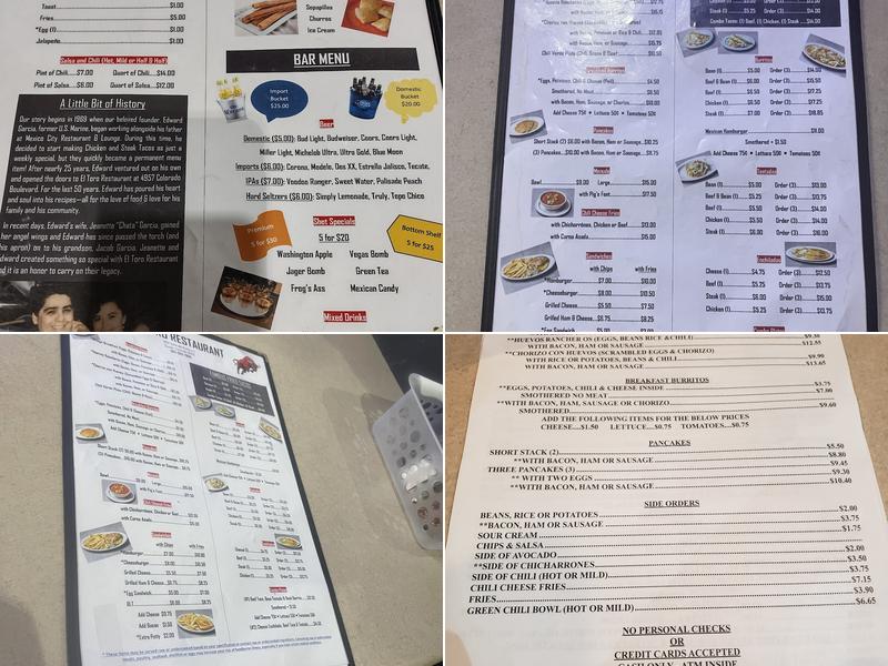 EL TORO Menu