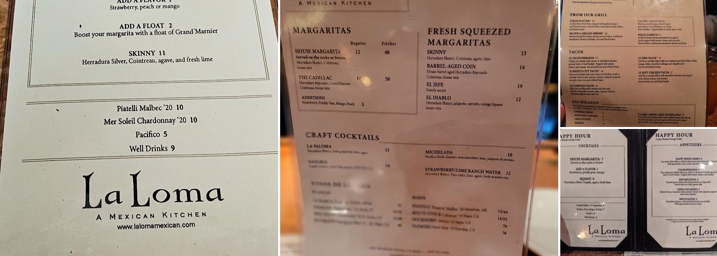 La Loma Menu