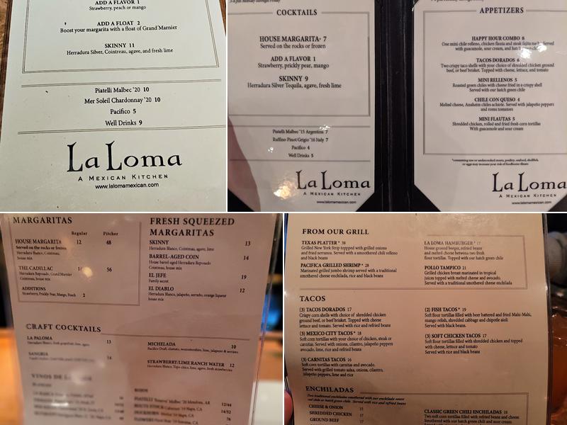 La Loma Menu