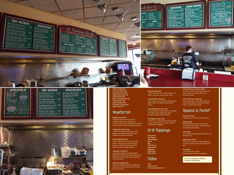 Uncle Sam's Sandwich Bar Menu