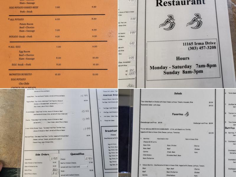 Mercedes Mexican Restaurant Menu