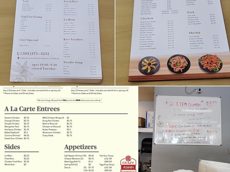 Crazy Asian Express Menu