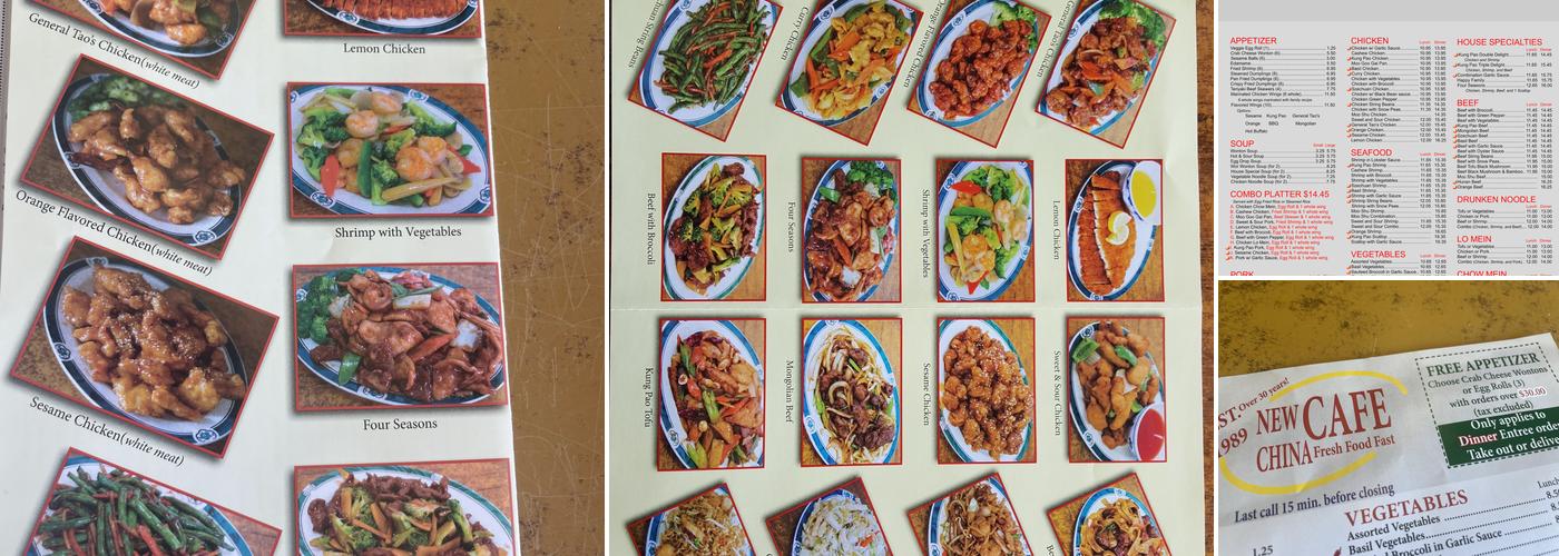 New China Cafe Menu