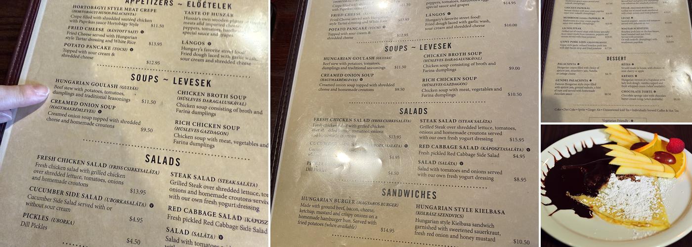 Huszar Menu