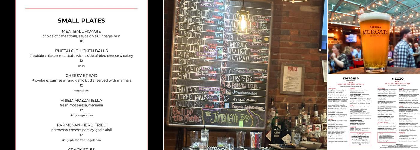 Sienna Mercato Menu