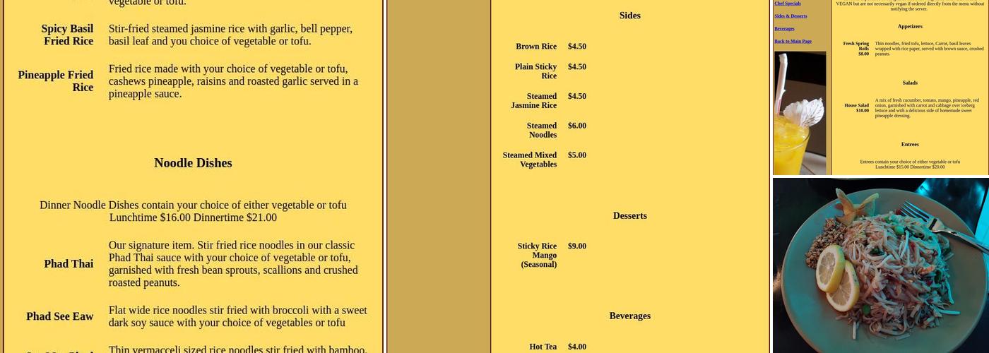 Nicky's Thai Kitchen Menu