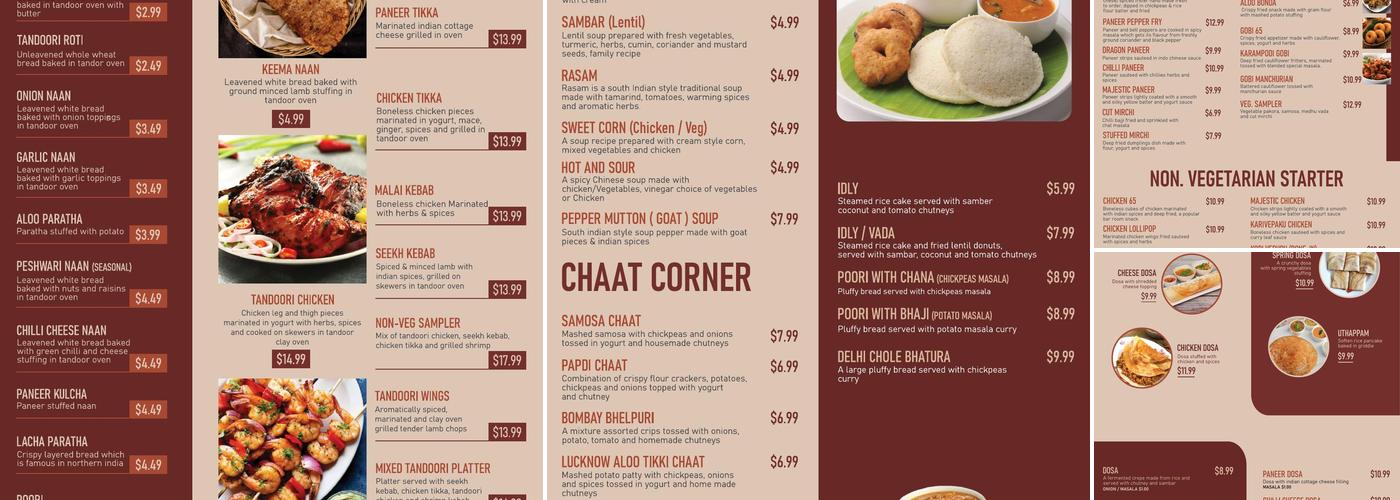 Tamarind Savoring India Pittsburgh Menu