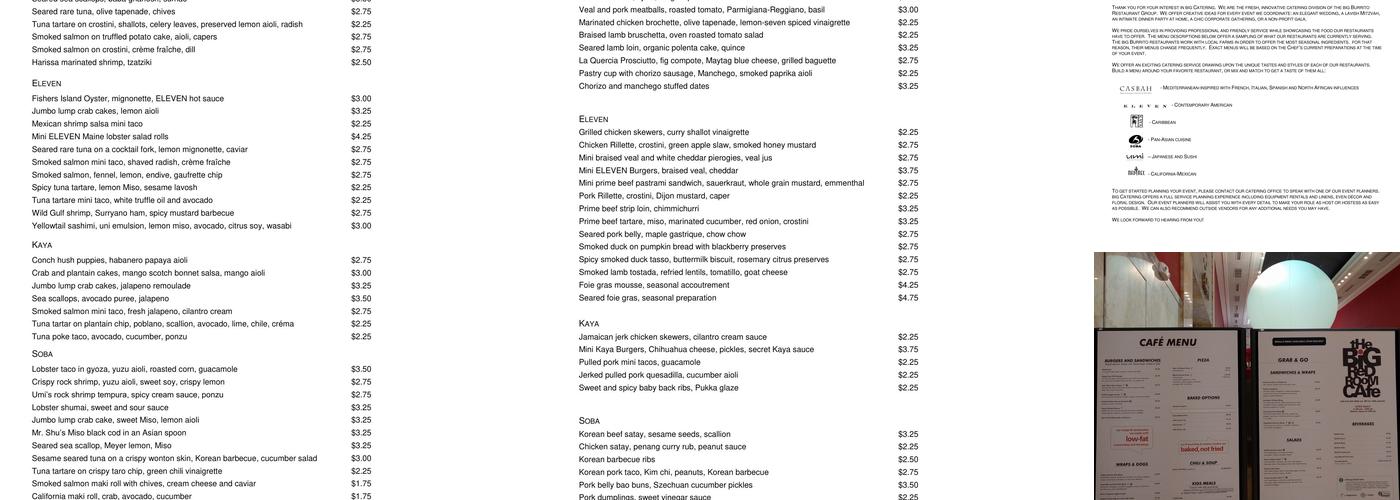 10 Children's Way Big Red Room Menu