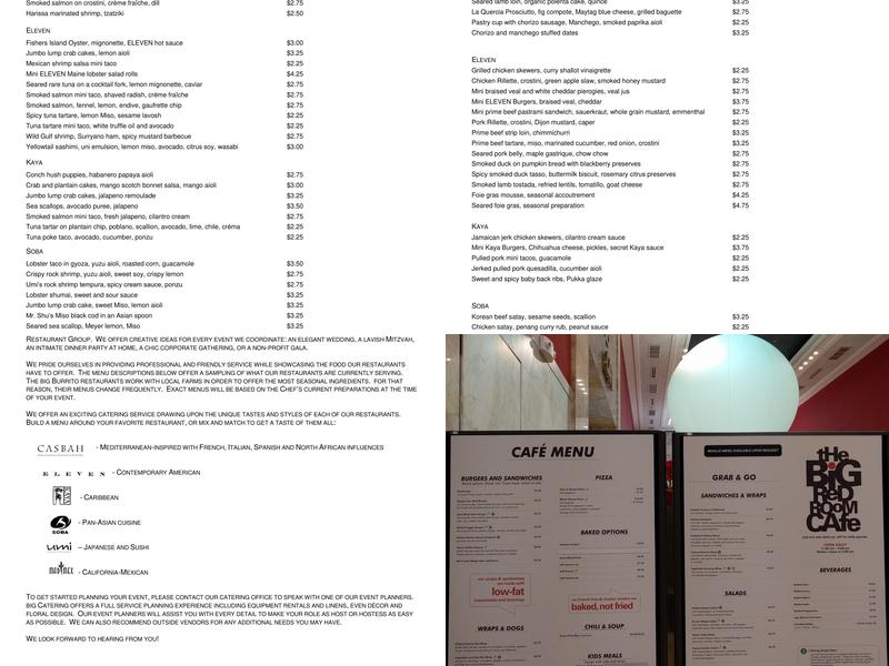 10 Children's Way Big Red Room Menu