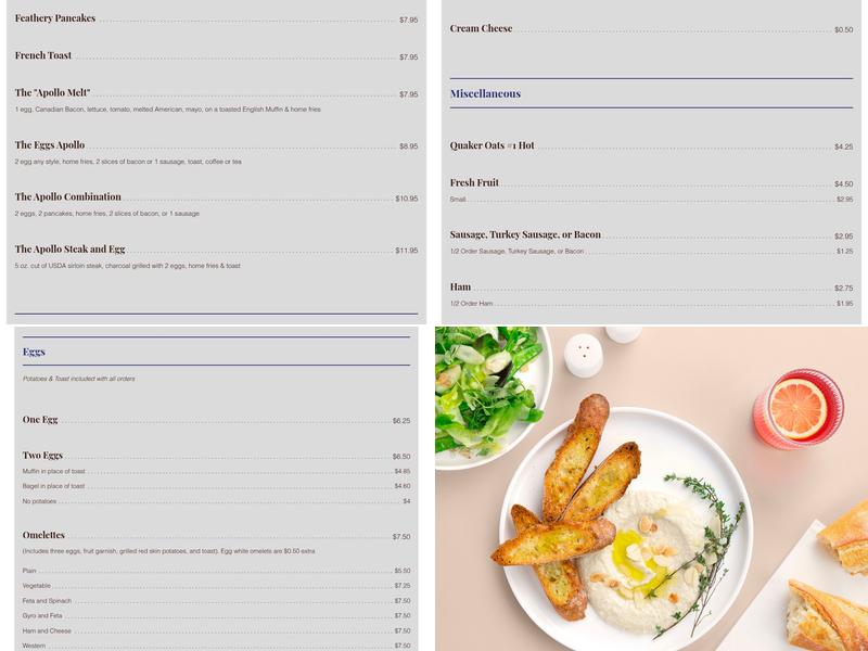 Apollo Cafe Menu
