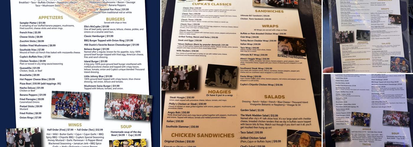 Cupka's Cafe II Menu