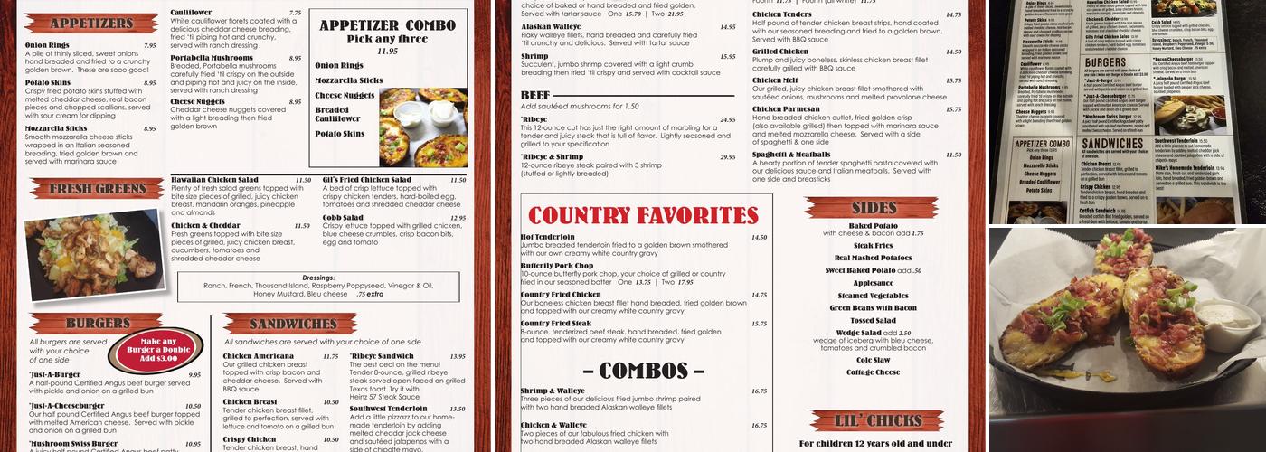 Gil's Supper Club Menu