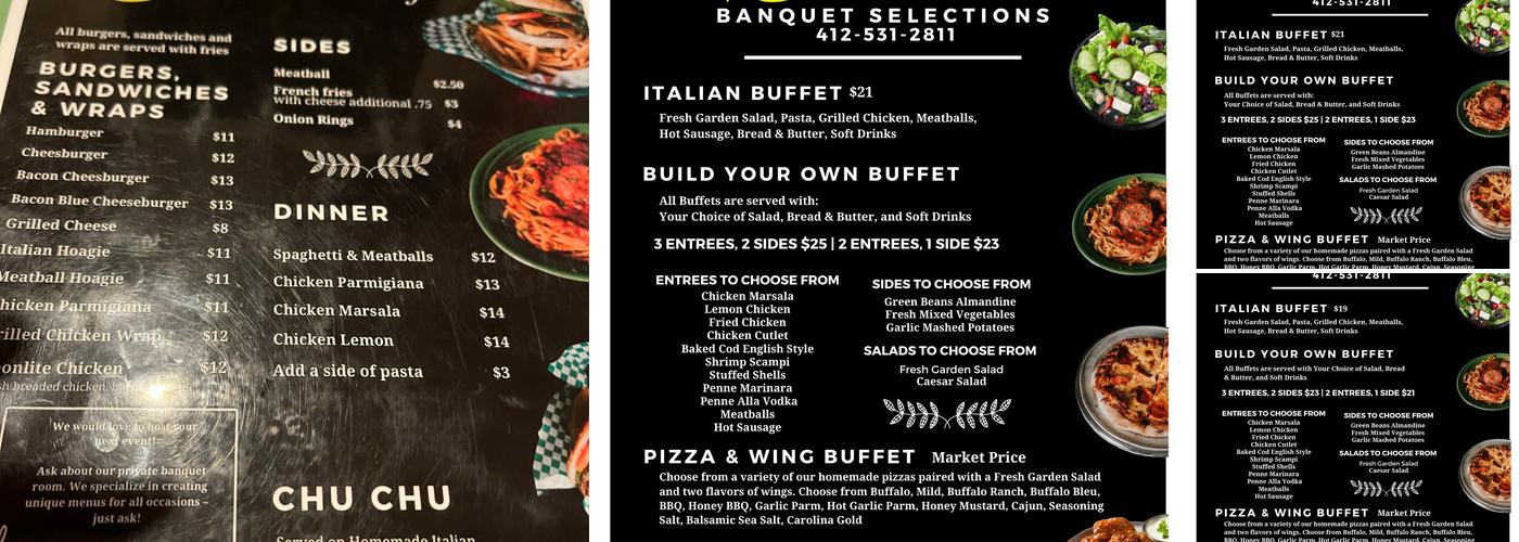 Moonlite Cafe Menu