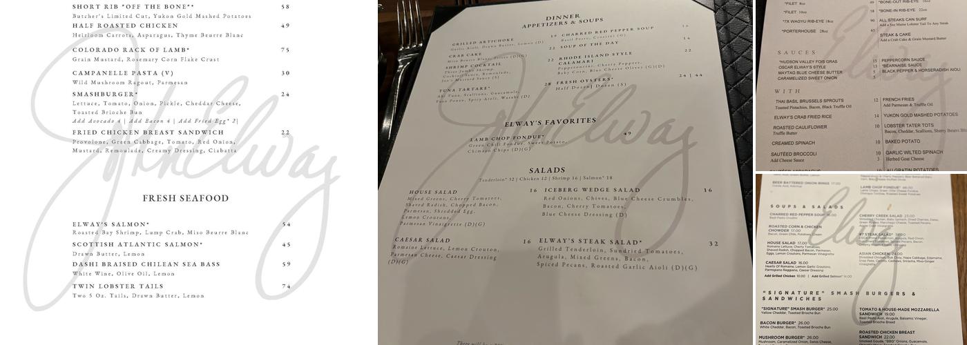 ELWAY'S DOWNTOWN Menu