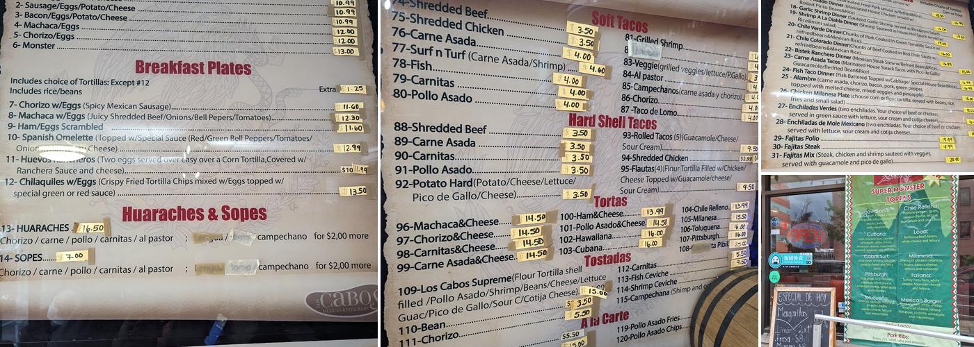 Los Cabos Mexican Restaurant Menu