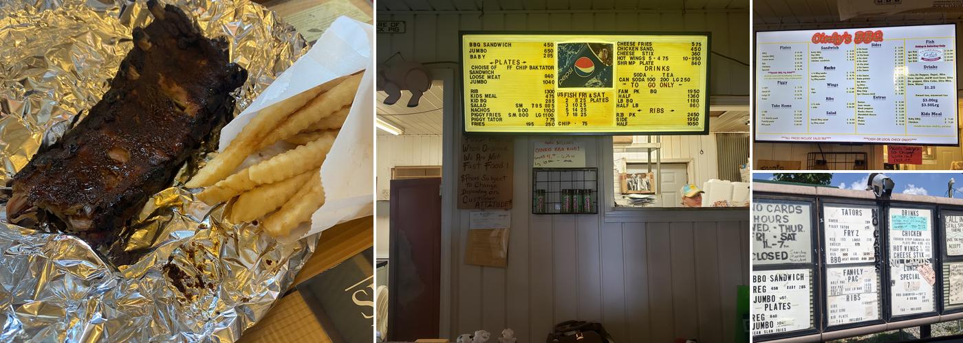 Oinky's Barbecue Menu