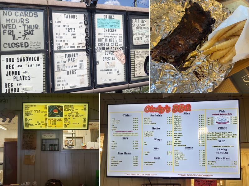 Oinky's Barbecue Menu