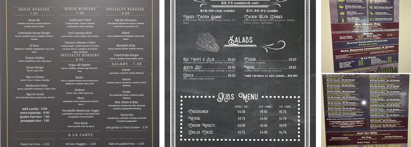 Lemonade House Grille Menu