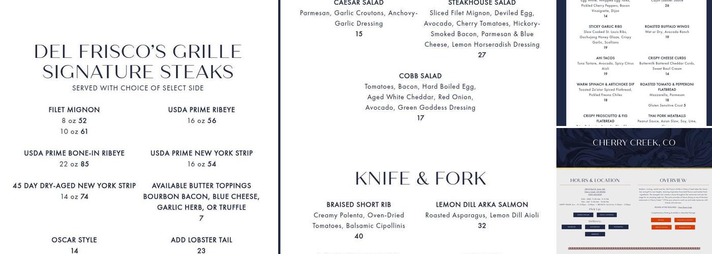 Del Frisco's Grille Menu