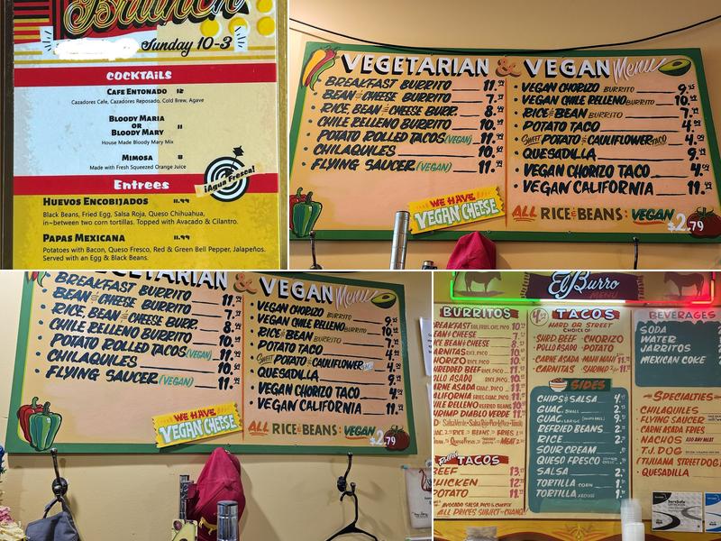 El Burro Uno Menu