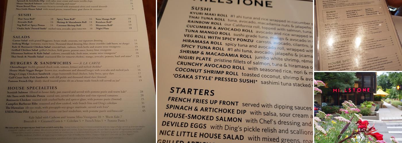 Hillstone Menu