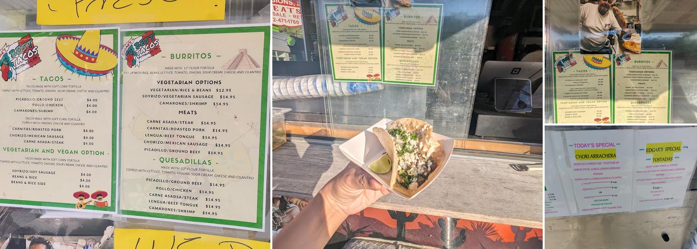 Edgar's Best Tacos Menu