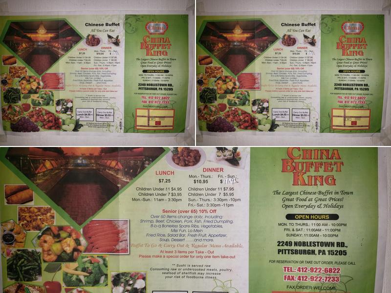 China Buffet King Menu