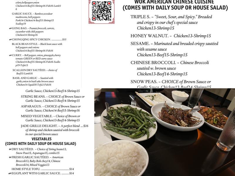 Jade Grille Menu