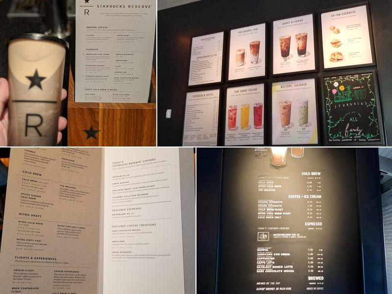Starbucks Reserve Menu