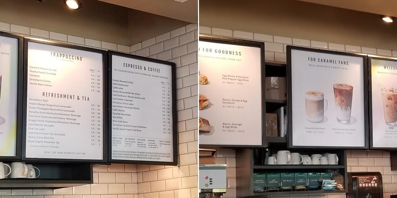 Starbucks Menu