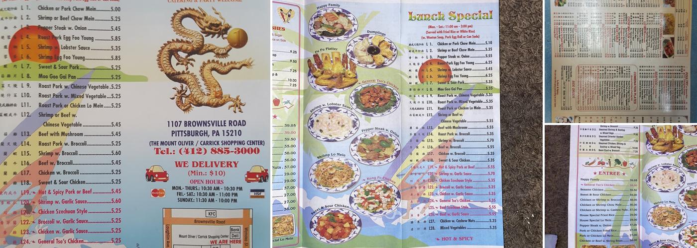 Number One Kitchen Menu