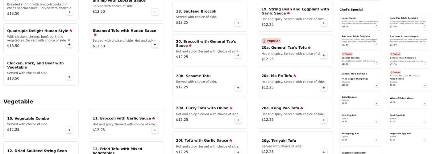 Szechuan Express Menu