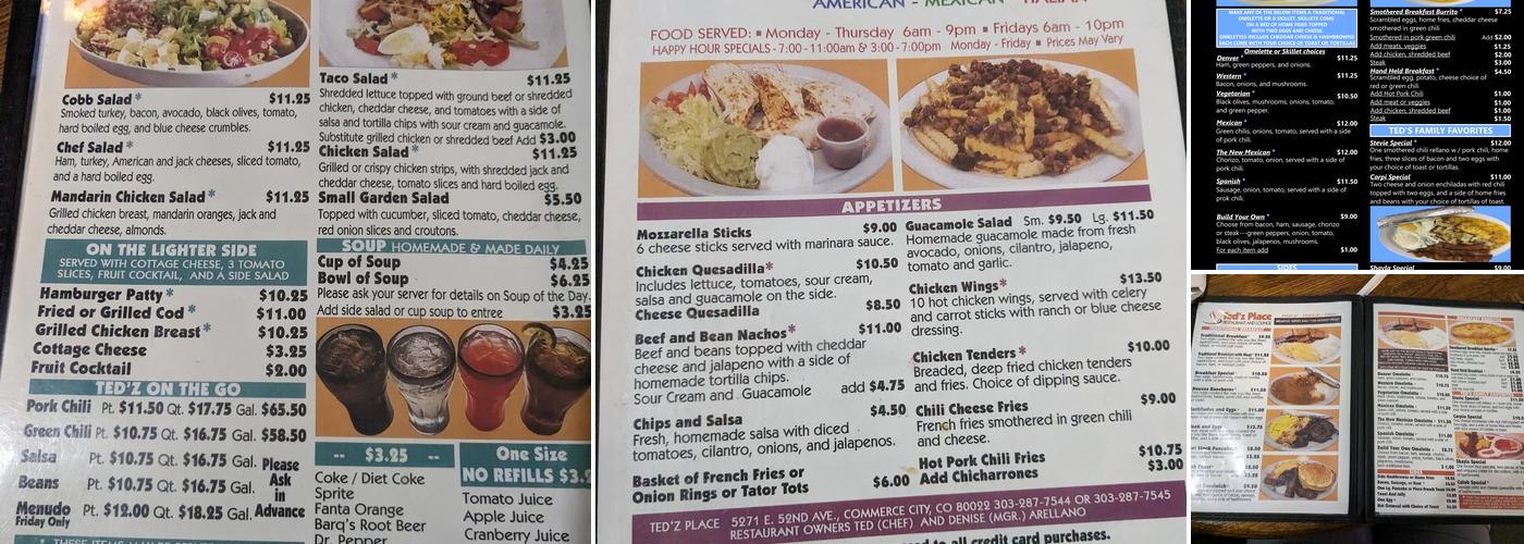 Ted'z Place Restaurant and Lounge Menu