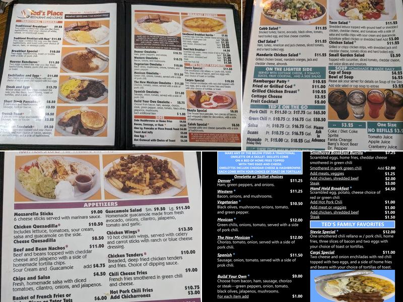 Ted'z Place Restaurant and Lounge Menu