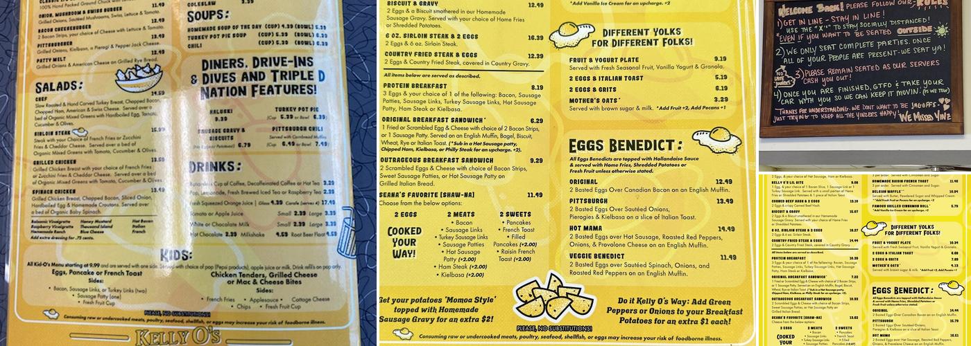 Kelly O's Diner in the Strip Menu