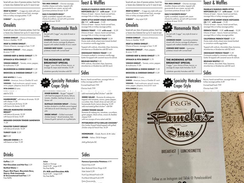 Pamela's Diner Menu