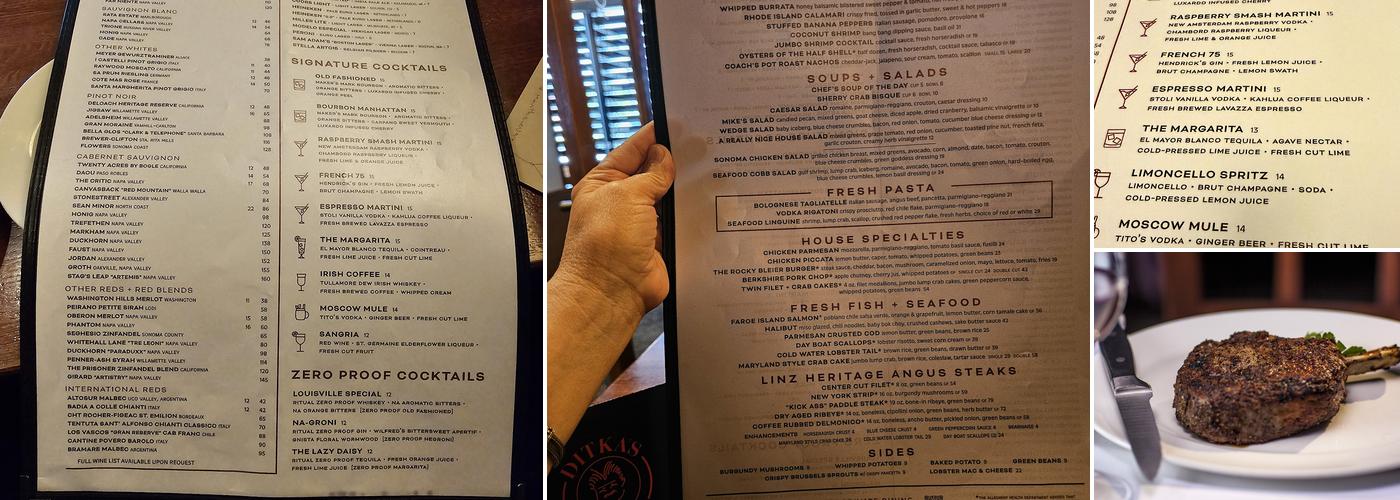 Ditka's Menu